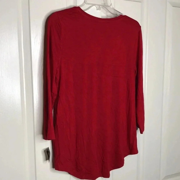 JM COLLECTION Red Embellished Top - Picture 3 of 6